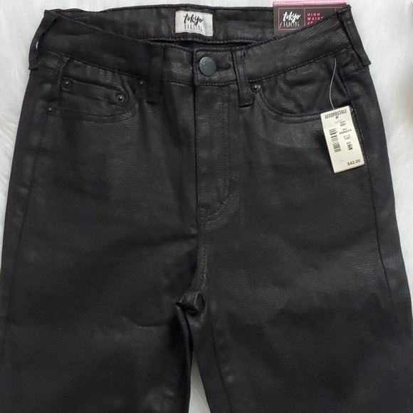 Aeropostale Tokyo Darling Black Coated Jeans - Picture 2 of 6